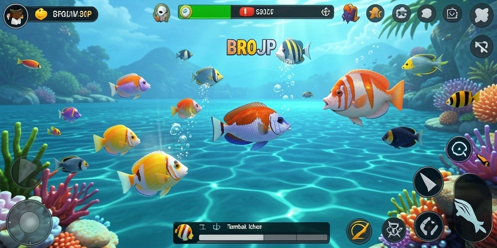 Screenshot BROJP menampilkan aksi seru dalam game Tembak Ikan.