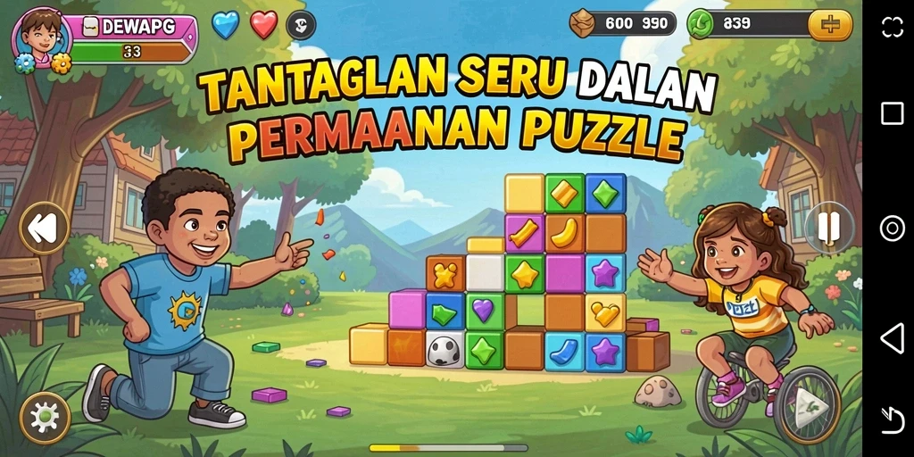 Gameplay seru DEWAPG dengan berbagai teka-teki menantang.