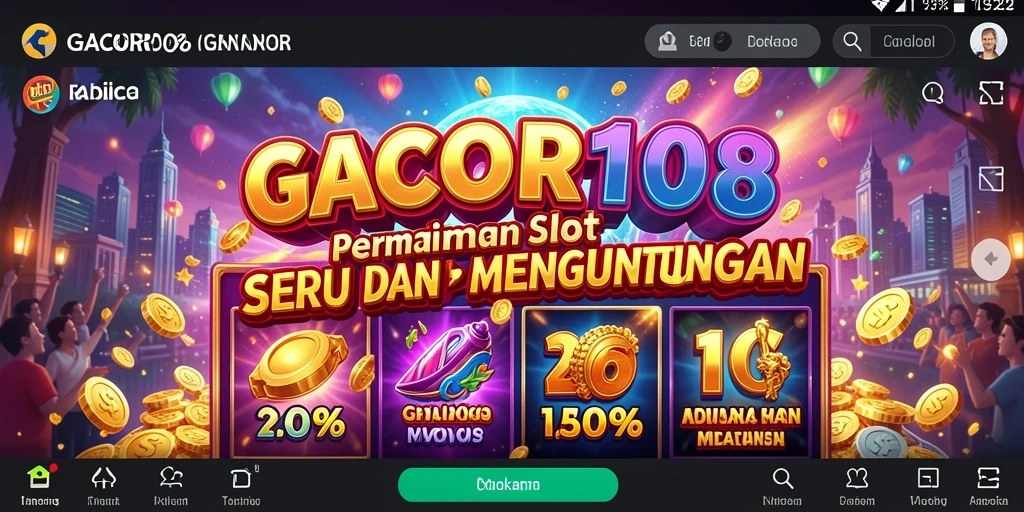 Screenshot GACOR108 menampilkan grafis menarik dari gameplay Slot.