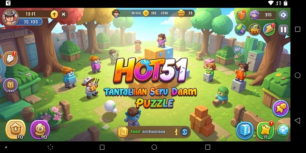 Tampilan gameplay HOT51 yang penuh warna dan menantang.