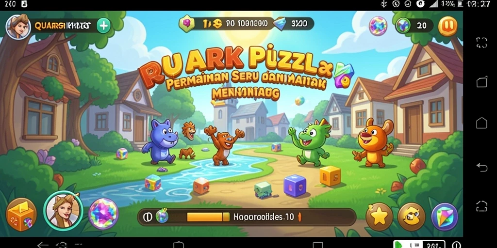 Tampilan screenshot utama QUARKPLAY dengan gameplay Puzzle yang menarik.