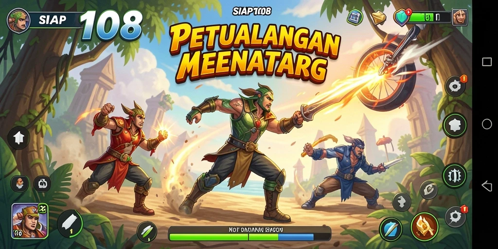 Screenshot utama SIAP108 menampilkan aksi gameplay yang penuh warna.
